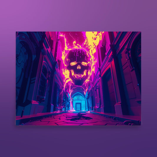 City Skull Poster